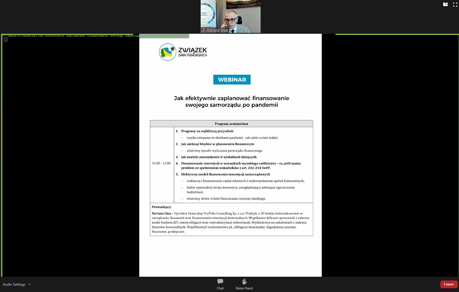 Webinar Jak efektywnie zaplanować finansowanie swojego samorządu po pandemii