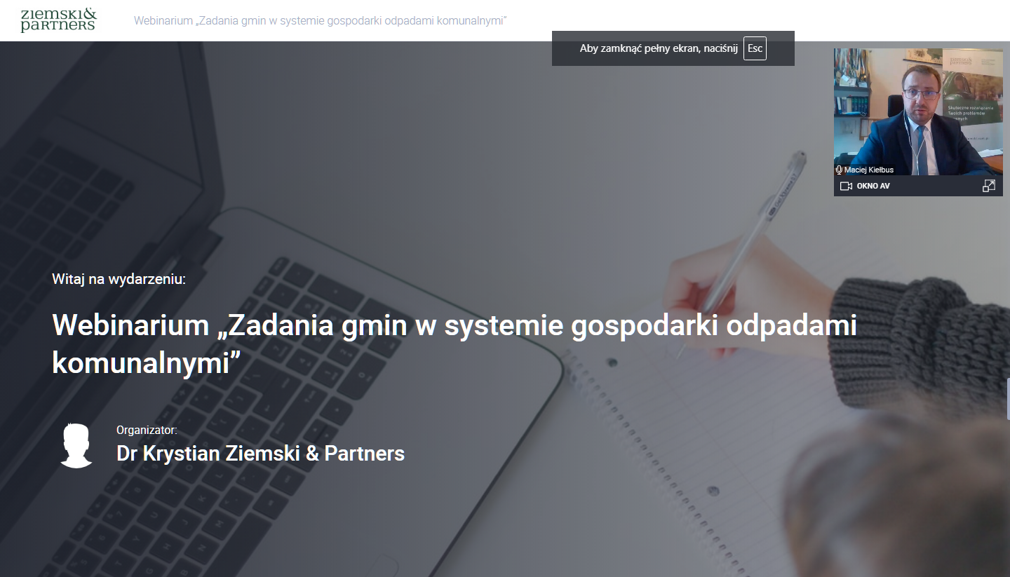 Webinar pn. „Zadania gmin w systemie gospodarki odpadami komunalnymi”