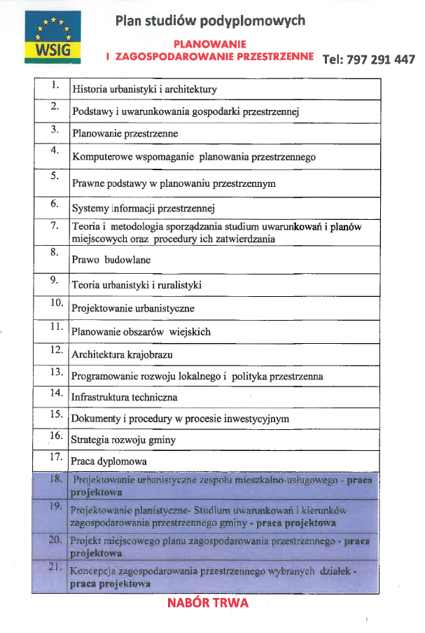 Nabór na studia podyplomowe 